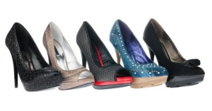 Five pair shoes of high heels